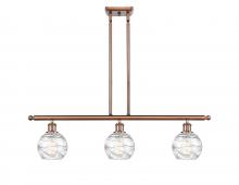  516-3I-AC-G1213-6-LED - Athens Deco Swirl - 3 Light - 36 inch - Antique Copper - Cord hung - Island Light