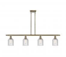  516-4I-AB-G559-5CL - Bridal Veil - 4 Light - 48 inch - Antique Brass - Cord hung - Island Light