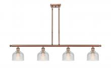  516-4I-AC-G412-LED - Dayton - 4 Light - 48 inch - Antique Copper - Cord hung - Island Light