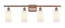 Innovations Lighting 516-4W-AC-G801 - Clymer - 4 Light - 34 inch - Antique Copper - Bath Vanity Light