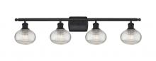  516-4W-BK-G555-6CL - Ithaca - 4 Light - 36 inch - Matte Black - Bath Vanity Light