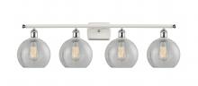  516-4W-WPC-G125 - Athens - 4 Light - 38 inch - White Polished Chrome - Bath Vanity Light