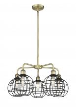  516-5CR-AB-CE-8-BK - Lake Placid - 5 Light - 26 inch - Antique Brass - Chandelier