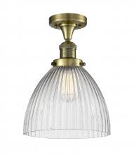  517-1CH-AB-G222-LED - Seneca Falls - 1 Light - 10 inch - Antique Brass - Semi-Flush Mount