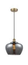  616-1P-AB-G93-L-LED - Fenton - 1 Light - 11 inch - Antique Brass - Cord hung - Mini Pendant