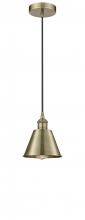  616-1P-AB-M8-AB - Edison - 1 Light - 7 inch - Antique Brass - Mini Pendant