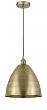  616-1P-AB-MBD-12-AB-LED - Bristol - 1 Light - 12 inch - Antique Brass - Cord hung - Mini Pendant