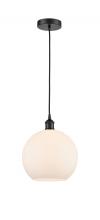  616-1P-BK-G121-10-LED - Athens - 1 Light - 10 inch - Matte Black - Cord hung - Mini Pendant