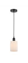  616-1P-BK-G341-LED - Hadley - 1 Light - 5 inch - Matte Black - Cord hung - Mini Pendant