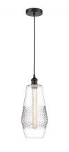  616-1P-BK-G682-7-LED - Windham - 1 Light - 7 inch - Matte Black - Cord hung - Mini Pendant