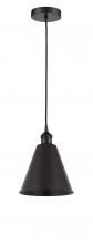  616-1P-BK-MBC-8-BK - Berkshire - 1 Light - 8 inch - Matte Black - Cord hung - Mini Pendant