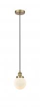 Innovations Lighting 616-1PH-AB-G201-6-LED - Beacon - 1 Light - 6 inch - Antique Brass - Cord hung - Mini Pendant