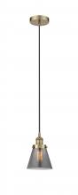  616-1PH-AB-G63-LED - Cone - 1 Light - 6 inch - Antique Brass - Cord hung - Mini Pendant