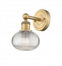  616-1W-BB-G555-6CL - Ithaca - 1 Light - 6 inch - Brushed Brass - Sconce