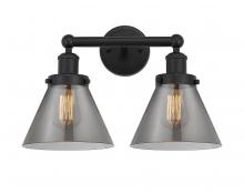  616-2W-BK-G43 - Cone - 2 Light - 17 inch - Matte Black - Bath Vanity Light