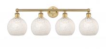 Innovations Lighting 616-4W-BB-G1216-8WM - White Mouchette - 4 Light - 35 inch - Brushed Brass - Bath Vanity Light