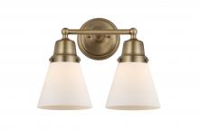  623-2W-BB-G61 - Cone - 2 Light - 14 inch - Brushed Brass - Bath Vanity Light