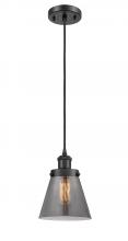  916-1P-BK-G63-LED - Cone - 1 Light - 6 inch - Matte Black - Cord hung - Mini Pendant