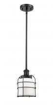  916-1S-BK-G51-CE - Bell Cage - 1 Light - 5 inch - Matte Black - Mini Pendant