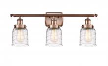  916-3W-AC-G513 - Bell - 3 Light - 26 inch - Antique Copper - Bath Vanity Light