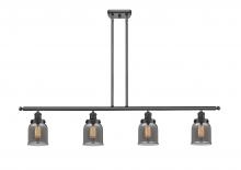  916-4I-BK-G53-LED - Bell - 4 Light - 48 inch - Matte Black - Stem Hung - Island Light