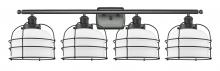  916-4W-BK-G71-CE - Bell Cage - 4 Light - 36 inch - Matte Black - Bath Vanity Light