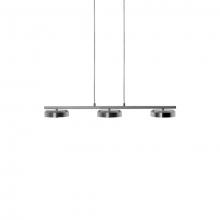  401173BN-LED - Three Lamp LED Pendant with Thin Round Metal Shades