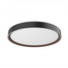 Kuzco Lighting Inc FM43920-BK/WT-5CCT - Essex 20-in Black/Walnut LED Flush Mount