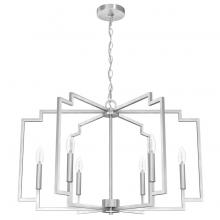  19571 - Hunter Zoanne Brushed Nickel 6 Light Large Chandelier Ceiling Light Fixture