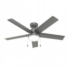  51682 - Hunter 52 inch Sea Point Matte Silver WeatherMax Indoor / Outdoor Ceiling Fan with LED Light Kit