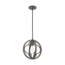  19093 - Hunter Gablecrest French Oak and Rustic Iron 1 Light Pendant Ceiling Light Fixture