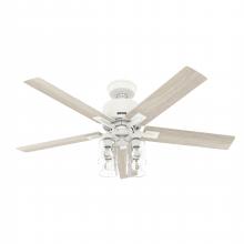  52312 - Hunter 52 inch Techne Wi-Fi HunterExpress Matte White Ceiling Fan with LED Light Kit