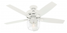  50279 - Hunter 52 inch Bennett Matte White Ceiling Fan with LED Light Kit and Handheld Remote