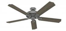  51119 - Hunter 60 inch Royal Oak Matte Silver Ceiling Fan and Handheld Remote