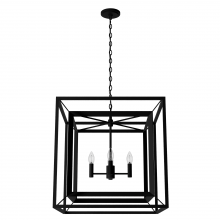  19408 - Hunter Doherty Natural Black Iron 4 Light Medium Chandelier Ceiling Light Fixture