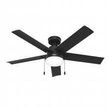  51681 - Hunter 52 inch Sea Point Matte Black WeatherMax Indoor / Outdoor Ceiling Fan with LED Light Kit