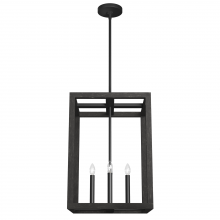  19086 - Hunter Squire Manor Matte Black and Dark Ash 4 Light Pendant Ceiling Light Fixture