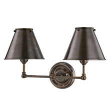  MDS102-DB-MS - 2 LIGHT WALL SCONCE W/ METAL SHADE