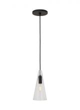  SLPD280CB-L - Sean Lavin Lustra 1-LT dimmable small accent pendant with nightshade black finish and glass shade