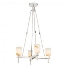  PD338422PNAR - Lucian 22-in Polished Nickel/Alabaster 4 Lights Pendant