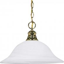  60/392 - 1 Light - 16" Pendant with Alabaster Glass - Polished Brass Finish