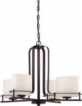  60/5004 - 4-Light Venetian Bronze Chandelier with Etched Opal Glass