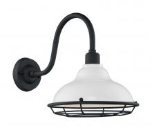  60/7022 - Newbridge - 1 Light Sconce with- Gloss White and Textured Black Finish