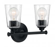  60/7282 - Bransel - 2 Light Vanity with Seeded Glass - Matte Black Finish