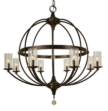  1078 BN - 8-Light Brushed Nickel Compass Foyer Chandelier