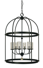  1106 AB - 6-Light Antique Brass Compass Foyer Chandelier