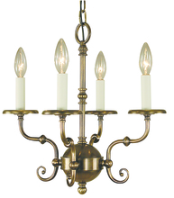  2374 AB - 4-Light Antique Brass Jamestown Mini Chandelier