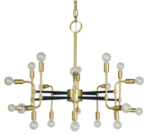 Framburg 3050 PN/MBLACK - 20-Light Polished Nickel/Matte Black Fusion Chandelier