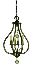  4444 AB - 4-LIGHT ANTIQUE BRASS DEWDROP PENDANT