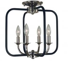  4911 PN/MBLACK - 4-Light Boulevard Flush Mount/Semi Flush Mount